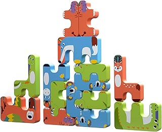 Brinquedos para empilhar animais,HUIOP 15 Pcs Animais Empilhar Brinquedos Blocos de Equilíbrio Empilhar Jogo para Crianças Brinquedos de Desenvolvimento Educacional Precoce Treinamento de Habilidades