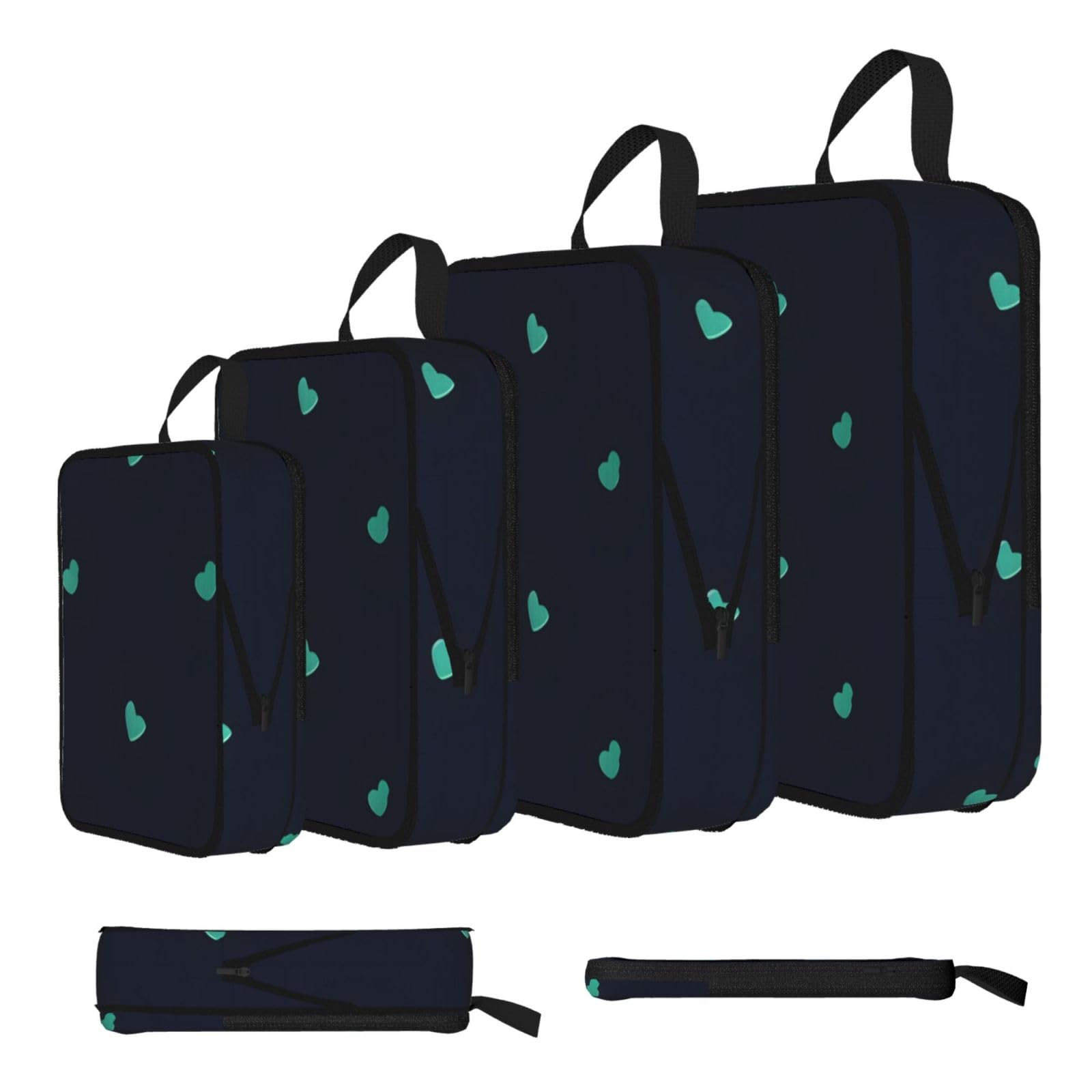 Sxzvvbn Black Lovely Blue Background Compression Packing Cubes 4 Piece Set