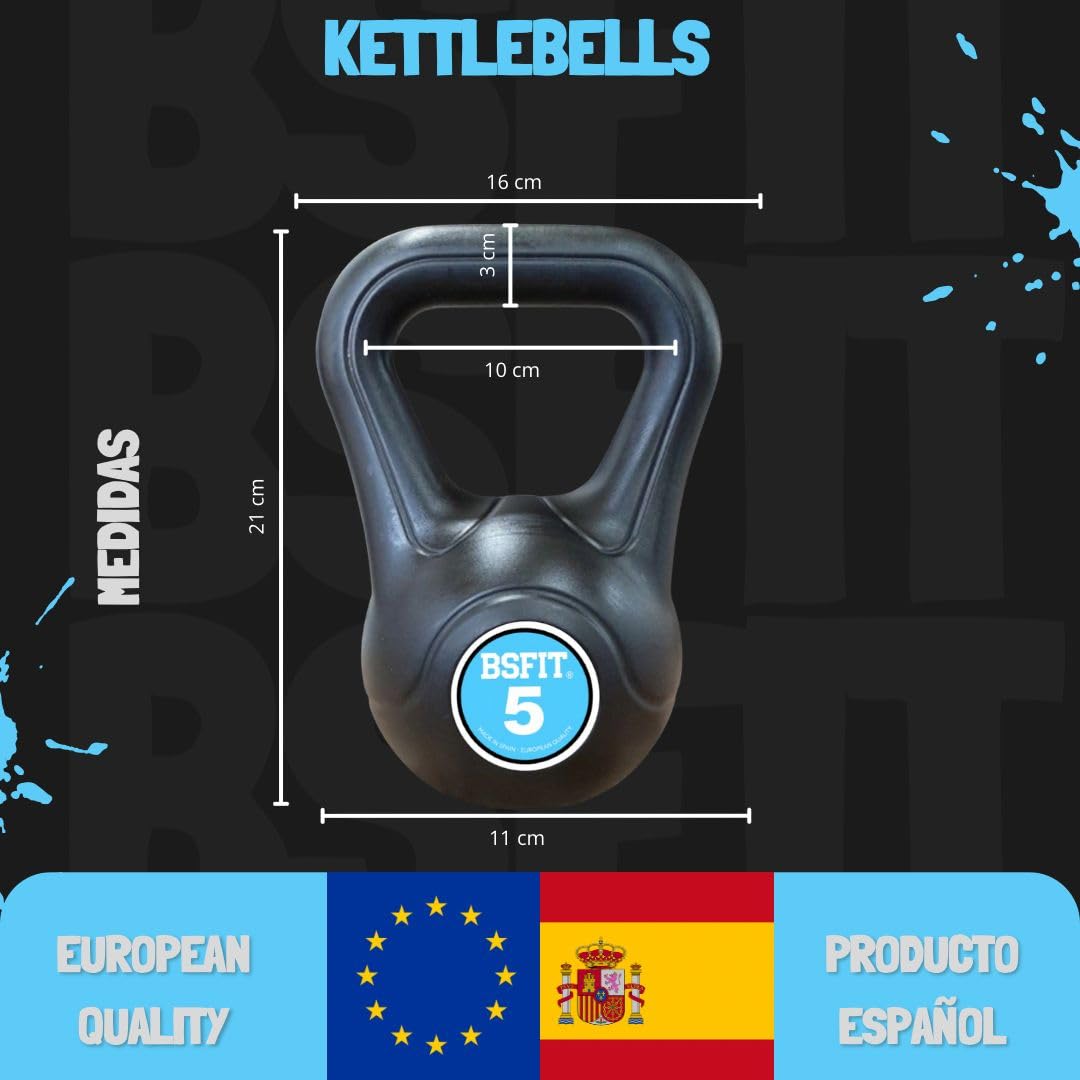 Kit Kettlebell BSFIT con Bandas Circulares de Resistencia – Pesa Rusa Antideslizante con Hip Bands Textiles para Glúteos, Piernas, Fitness, Cross Training y Entrenamiento en Casa