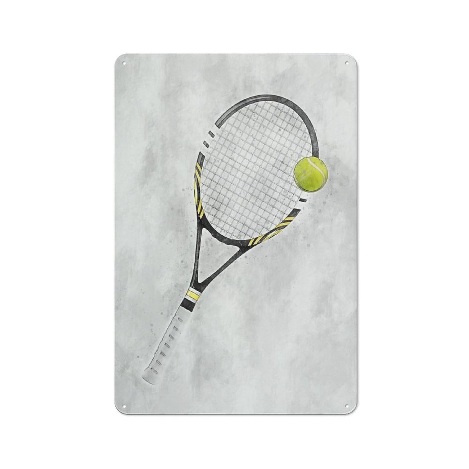Junmoney Style-9 Retro Metal Wall Sign 30X20cm Featuring Tennis For Pub Or Café, For Garage, Workshop And Man Cave Decoration
