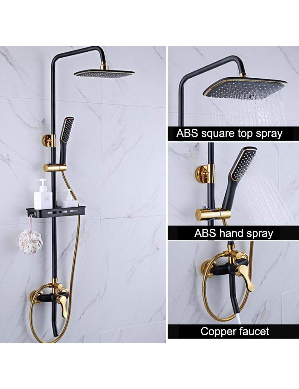 Duschsystem In Poliertem Chrom – 40,6 Cm Regenduschkopf Mit Handbrause & Deckenhalterung