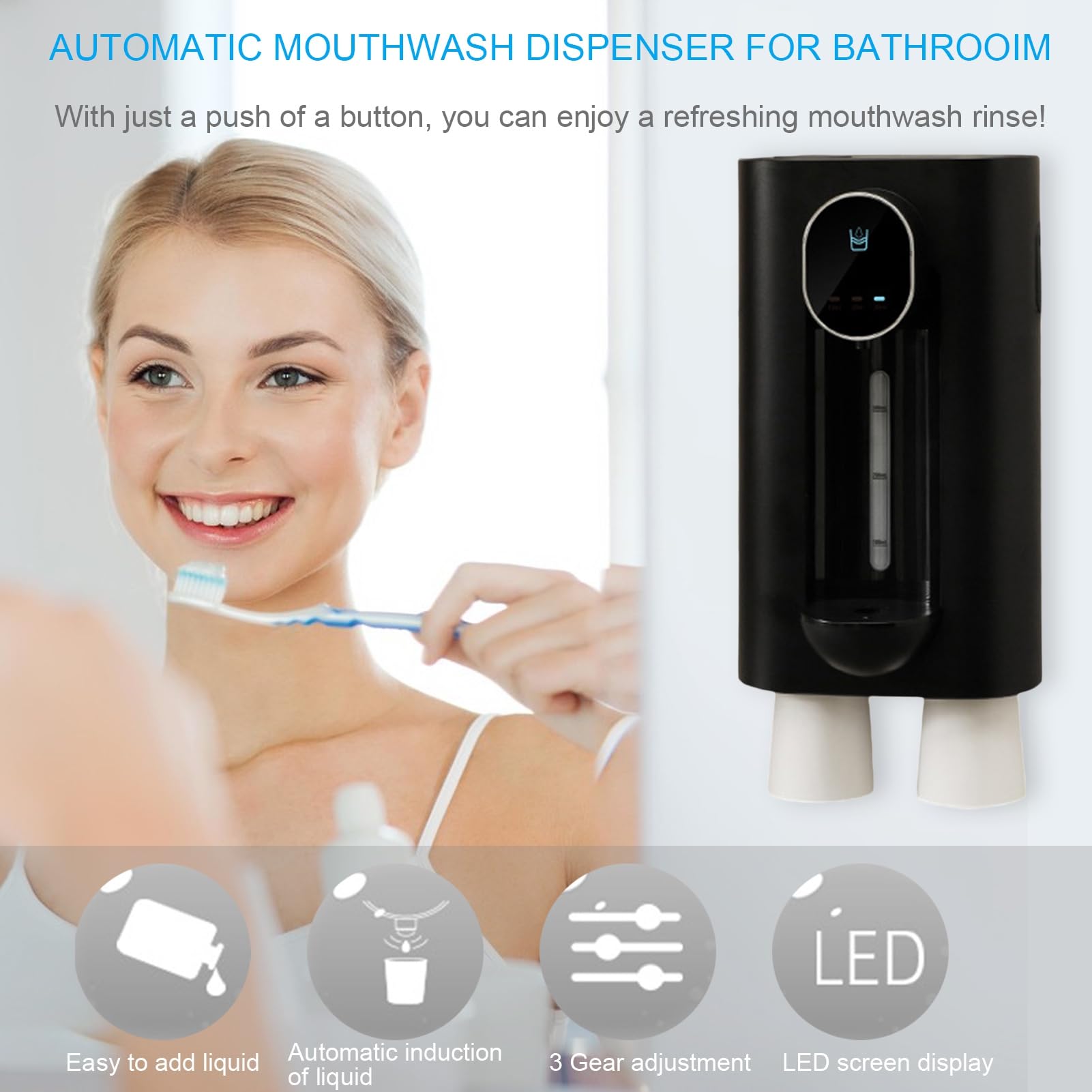 Cup Dispenser Automatic Mouthwash Dispenser - Touchless Smart Dispenser ...