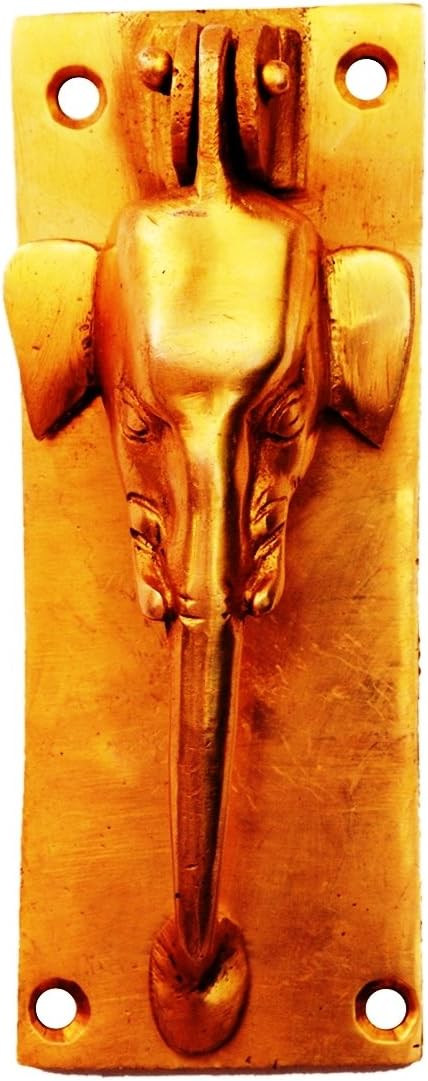 Purpledip Brass Cabinet/Drawer Pull Handle/Knob/Door Knocker 'Wild Elephant' (11138)
