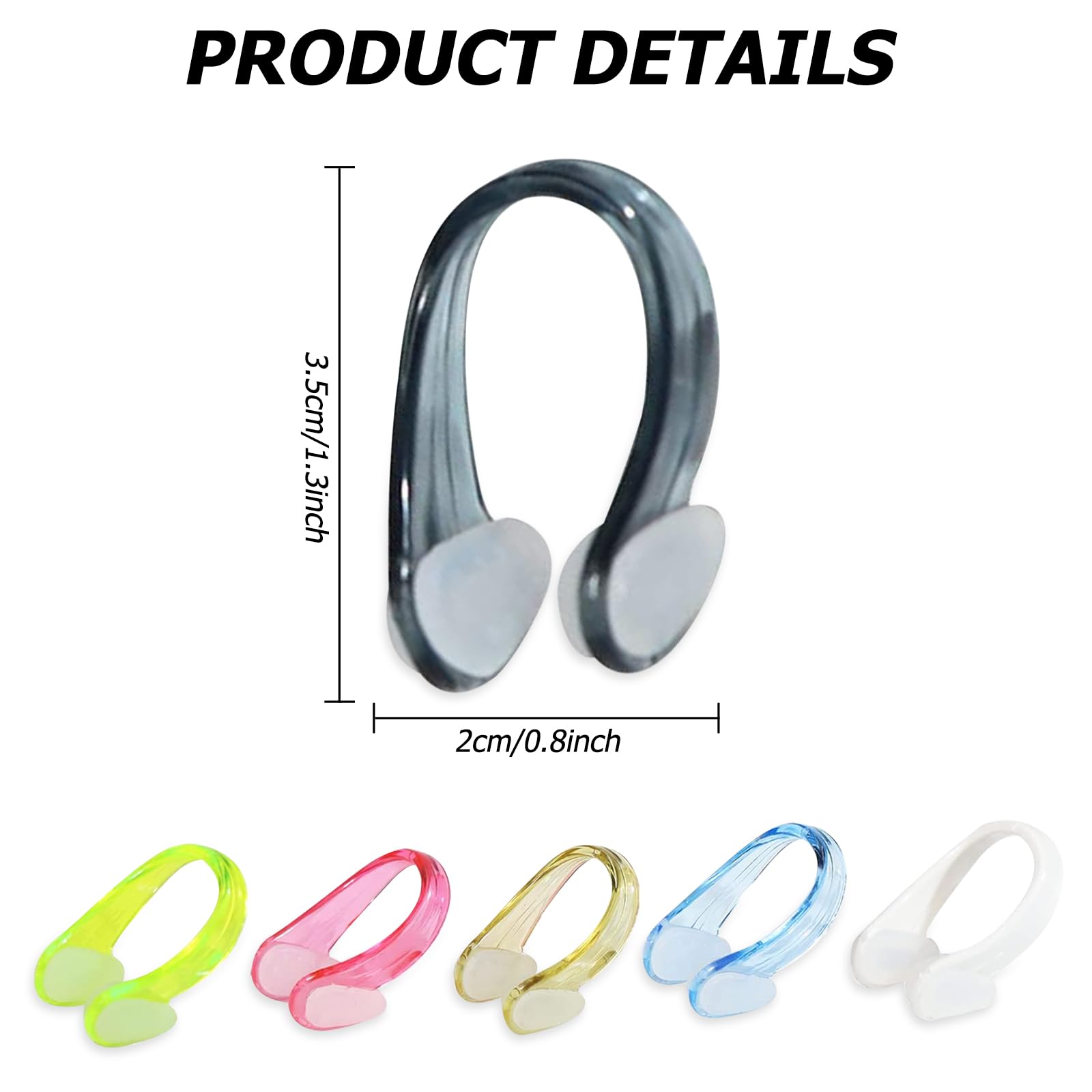 JDXun Clip Naso Silicone Per Nuoto - 6 Pezzi Multicolore, Adatte Per Adulti E Bambini