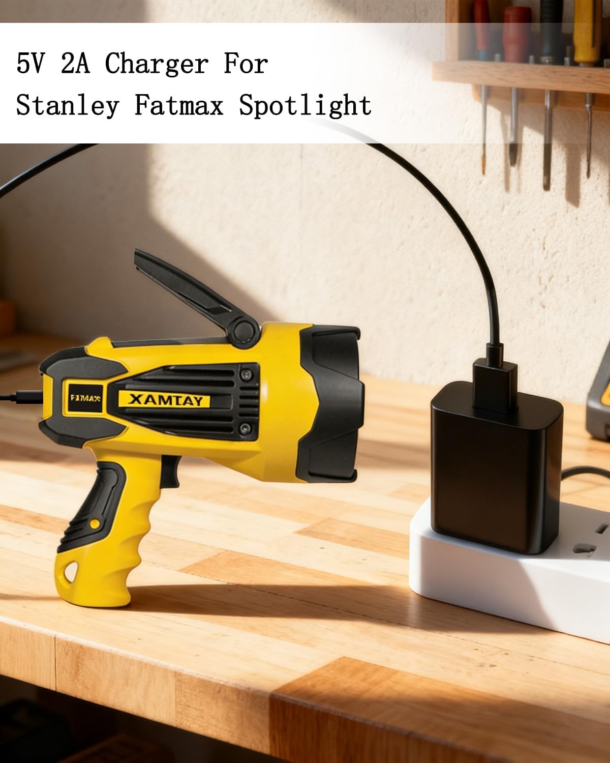 USB to USB Charger for Stanley Fatmax Spotlight SL10LEDSL SL10LEDS TL450 TL600 TL600PS TL600PSC TL450PS SAT3S SS4LS Zero Trace TL1KPZ TL1KPS BB24PS 5V Replacement Adapter Power Cord - (Not fit Round)