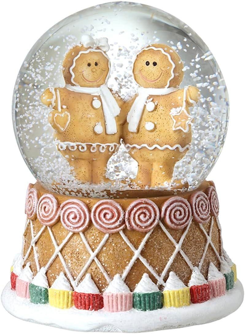 Gingerbread People with Cupcake Base Christmas Snow Globe