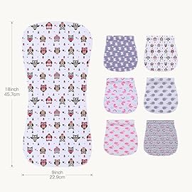 Gelisite 6 Pack Cotton Baby Burp Cloths Extra Absorbent Soft for Baby Boys and Girls (Pink-ftz)