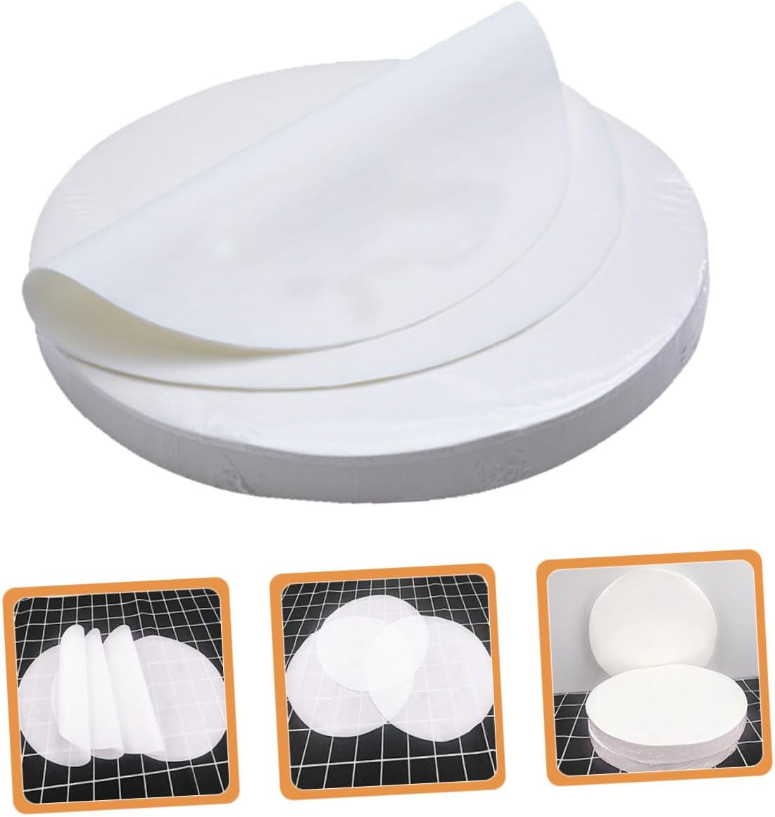Kichvoe Baking Parchment Paper Sheets 20cm Diameter, 500 Pre-cut Non-stick Greaseproof Baking Liners for Cooking Grilling and Air Fryer Use