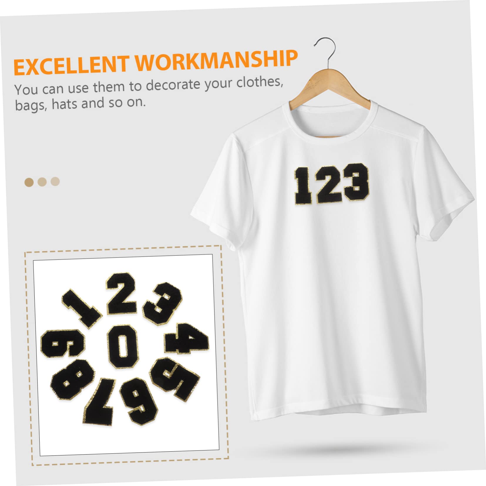 TEHAUX 60pezzi Patches Decorativi Ricamati Per Abbigliamento Toppe Numeriche Applique Per Jeans Borse e Accessori Per Fai Da Te e Decorazioni Moda