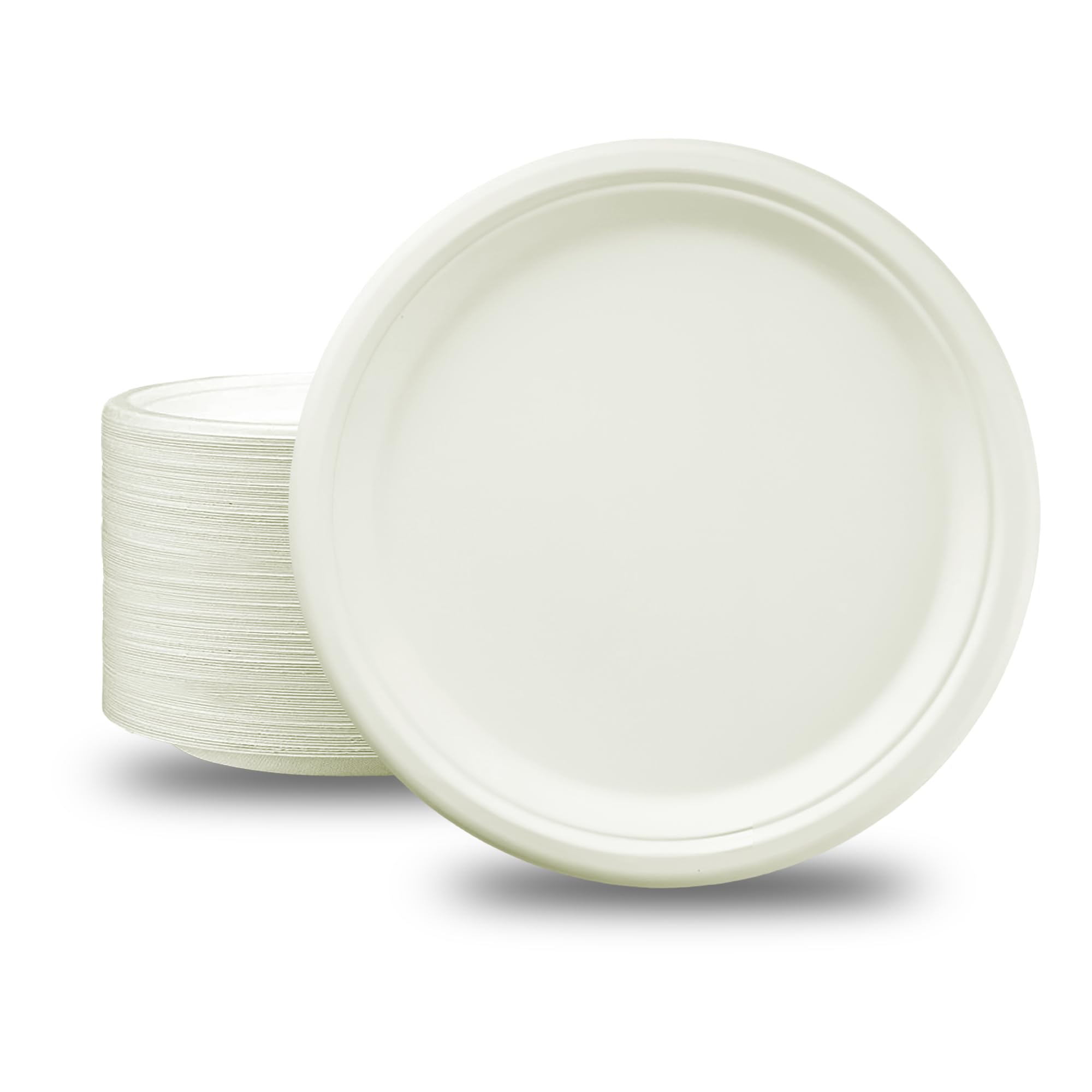 TB1 Products 9-Inch Compostable Sugarcane Plates – 400-Pack Eco-Friendly Heavy-Duty Biodegradable Dinnerware | Leak-Resistant, Microwave & Freezer Safe Plates for Parties, Meal Prep & Catering