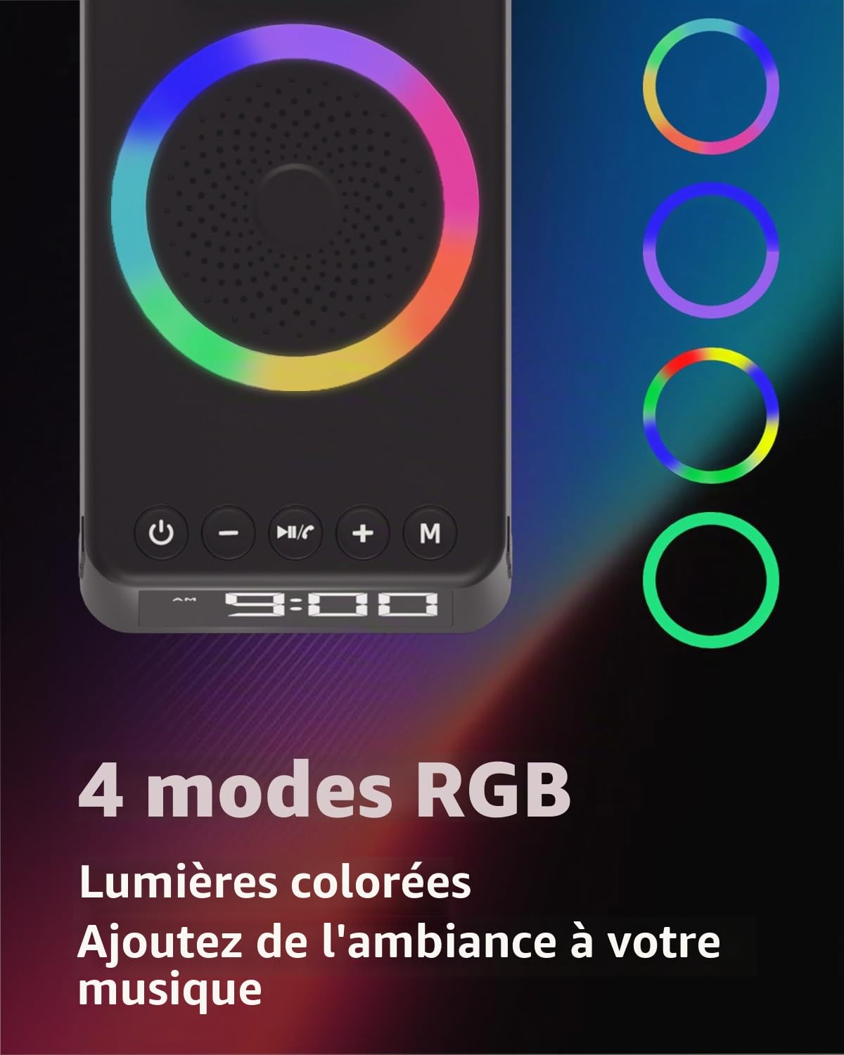 Cadeau Homme Enceinte Bluetooth Portable Réveil Support Téléphone | Machine à Bruit Blanc,20 Sons Apaisants,Idee Cadeau Original Anniversaire,Noël Utile Cadeau Homme,Femme,Papa,Fille,Garçon