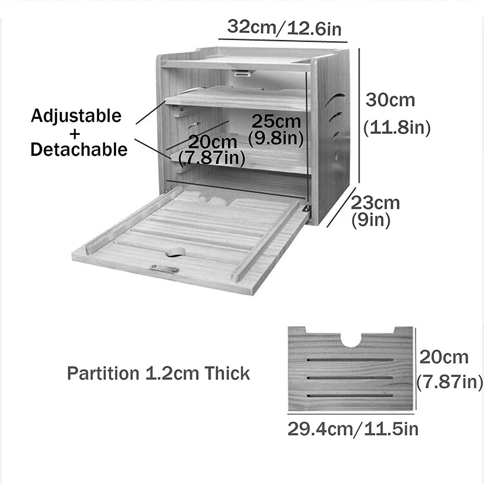 WiFi Routeur Boite, Boite Décodeur TV, Bois Massif Boîte de Rangement pour Câbles, Boite Rangement DVD, Grande Boîte Rangement pour Routeur WiFi, Télécommandes, Lecteurs DVD