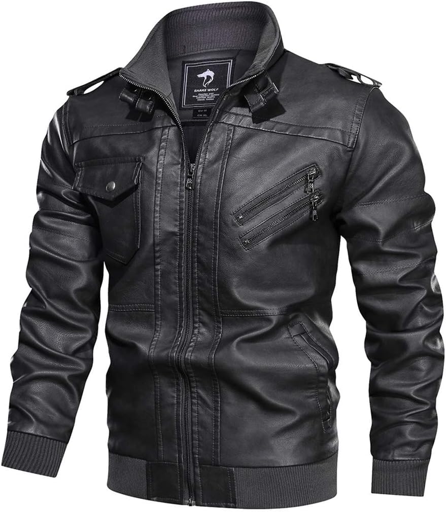 Veste en cuir homme mi-saison blouson léger et confortable pour le quotidien