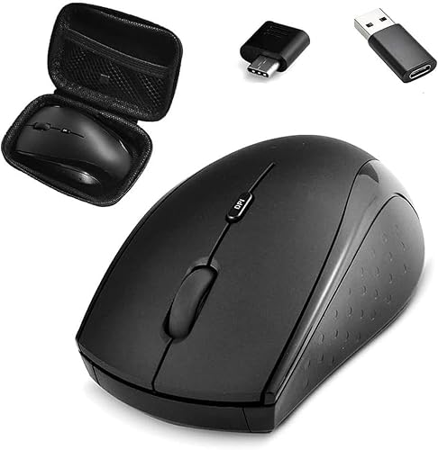 Miniatura 1 de Huifen Mouse inalámbrico tipo C, mouse inalámbrico USB C para juegos 2.4 G, ergonómico silencioso con 3 niveles de DPI compatible con Samsung