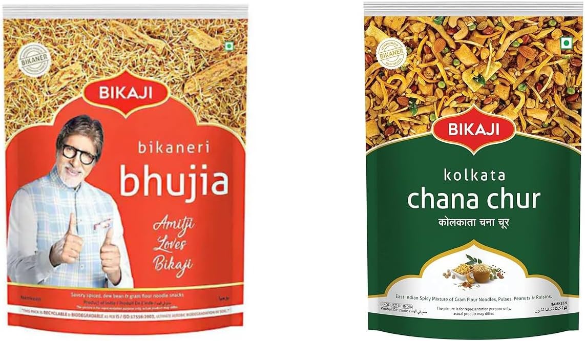Bikaji Bikaneri Bhujia 400g Pouch | Bikaji Kolkata Chanachur - 400g Pouch