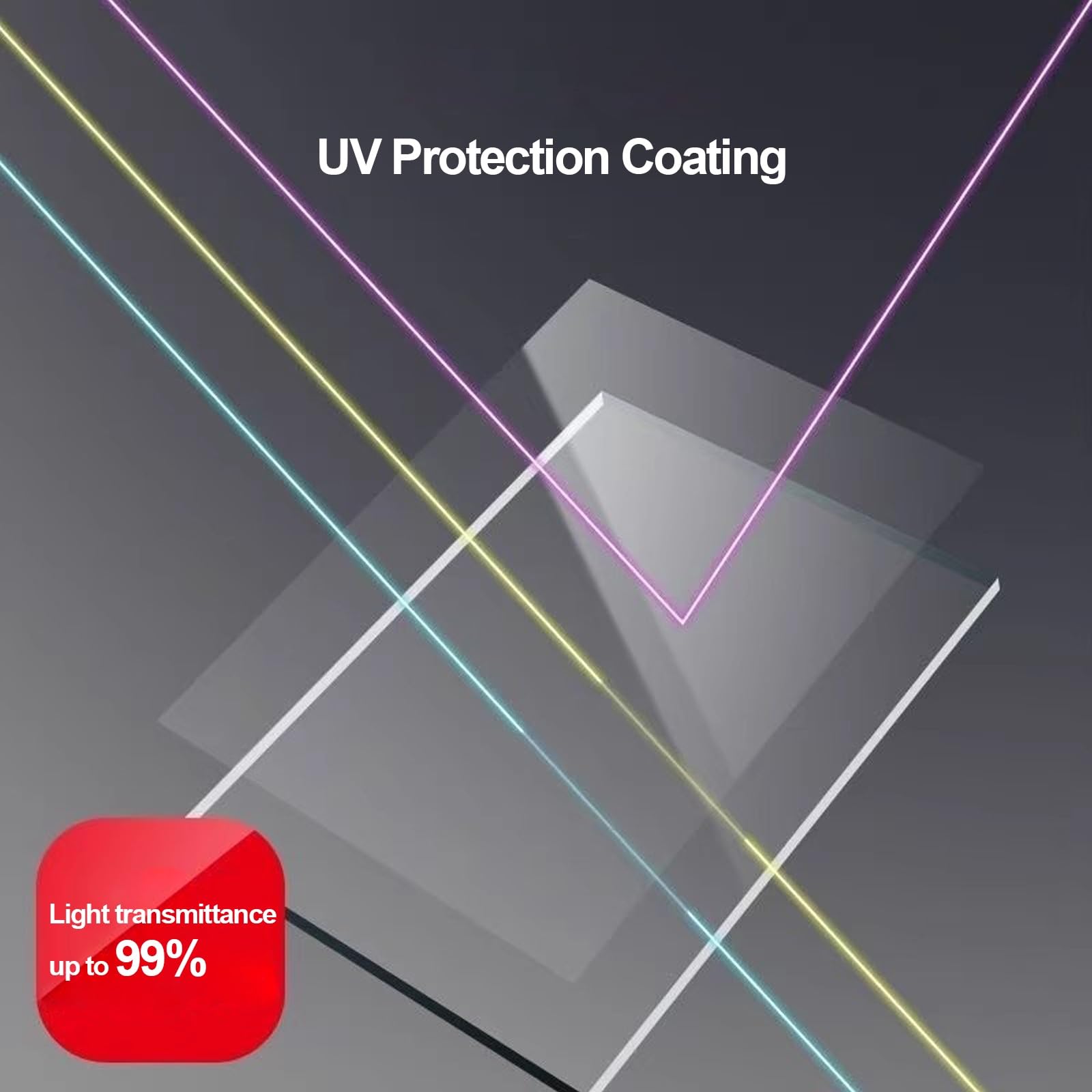 Placas de Policarbonato de 1,5mm de Espesor, Lámina de Plástico Transparente, Lámina Acrílica, para Invernaderos, Viviendas, Cocheras, Uso Comercial(60x1000cm/2x32.8ft)