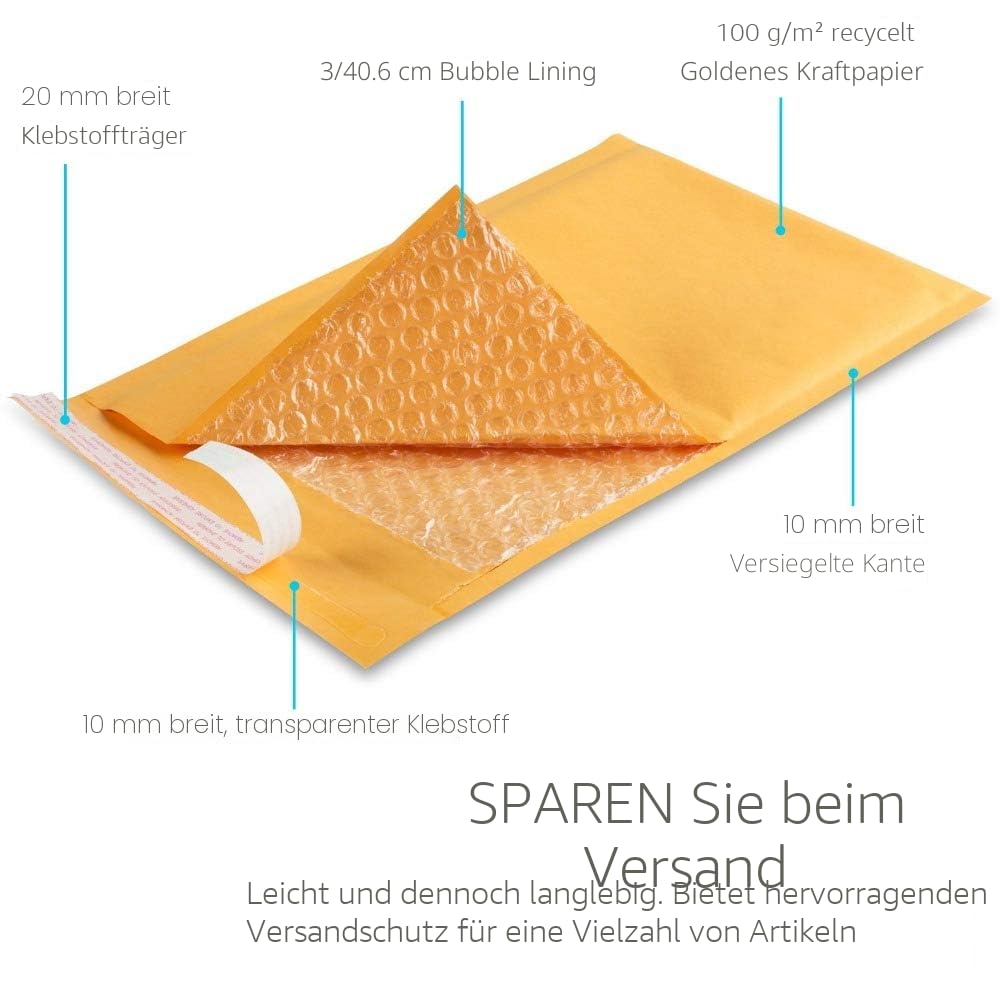 10er Pack A4 Versandtaschen Mit Luftpolster – Selbstklebende Polsterumschläge 220x300 Mm Für Warensendung & Büro
