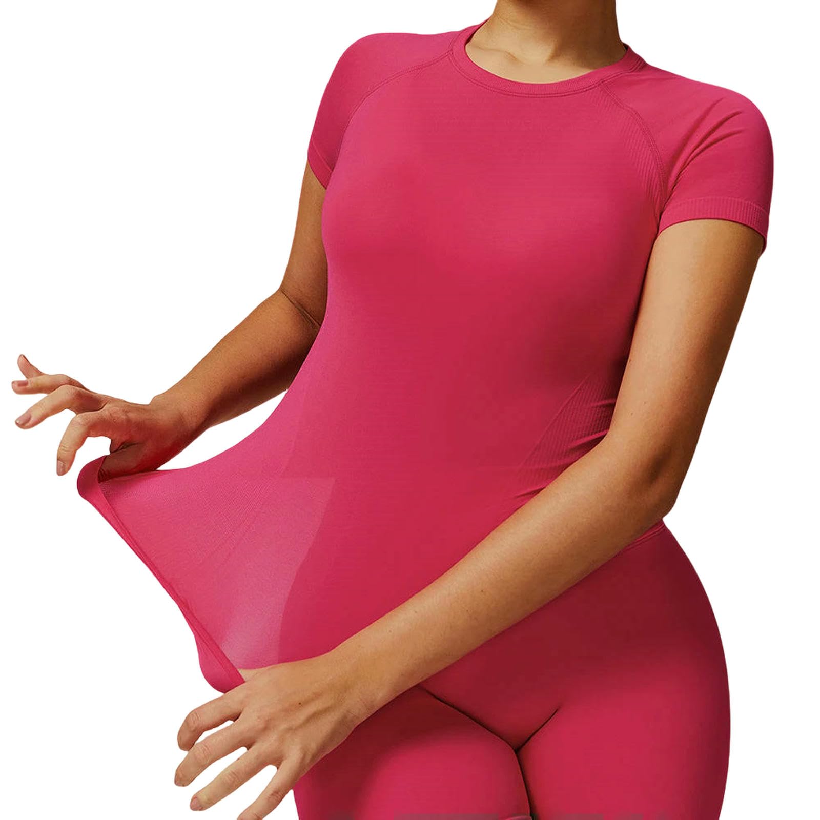 Kamizelka damska, bezszwowa koszulka do jogi, damska koszulka z krótkim rękawem, odzież fitness, Crop Top Training Gym Training Shirts Sport Sportswear - kolor M