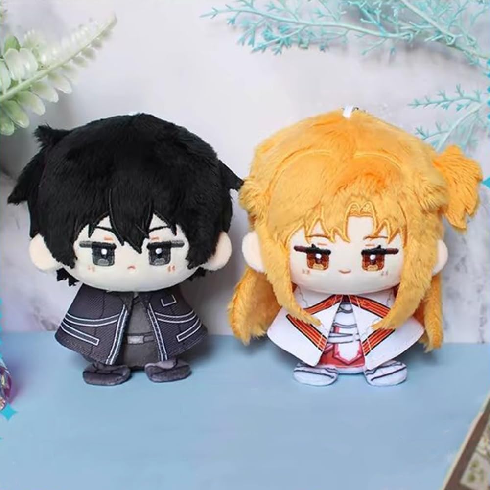 Kirito Plüschfigur, Anime, sitzende Pose, weiches Asuna-Plüschkissen, 12 cm, Mini-Anhänger, Cartoon, gefüllte Figur, Tasche, Charm, Dekoration, Geschenke
