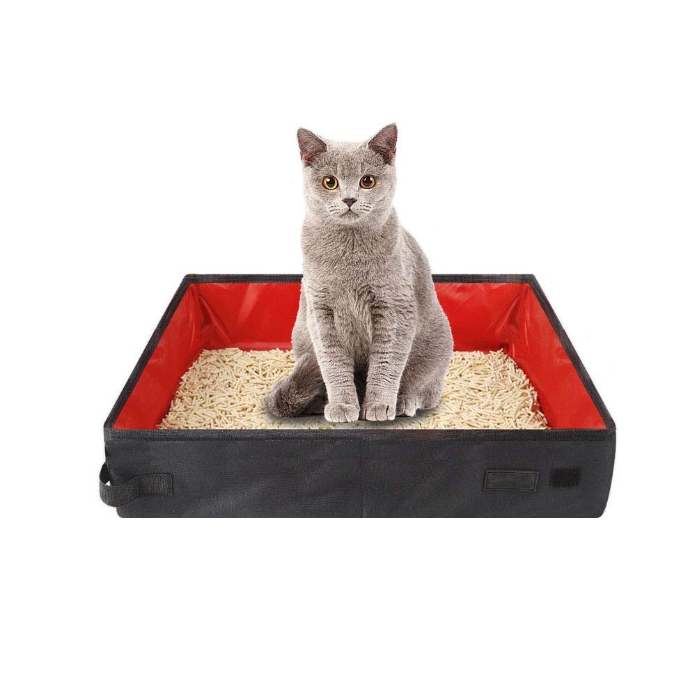 Petlex Foldable Cat Litter Box, Portable Travel Litter Box for Cats, Light Weight Waterproof Travel Litter Pan