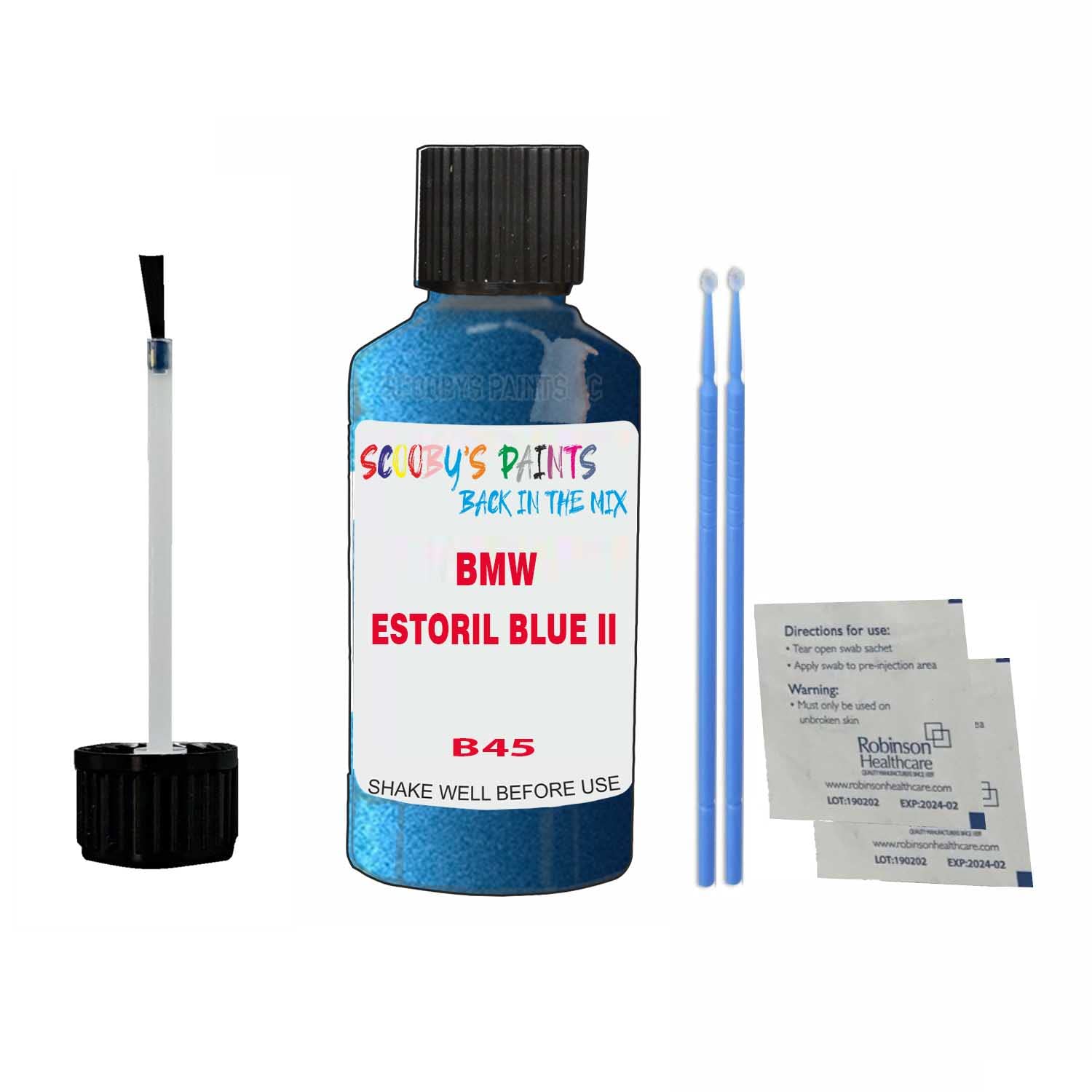 Scoobys Paints Back In The Mix Estoril Blue Ii Touch Up Paint For Bmw X1 B45 2012-2021 30Ml Bottle Brush Scratch Stone Chip Repair Pen