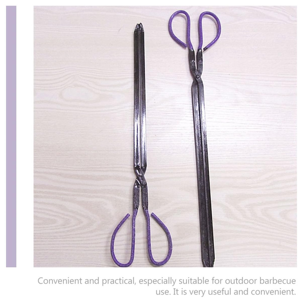 Pinze per Carbone da Barbecue 2 Pezzi in Ferro Nero | Impugnatura Comoda, Facili da Trasportare, Uso Sicuro su Carbone e Rifiuti, Utensile Versatile per Cucina e Raccolta