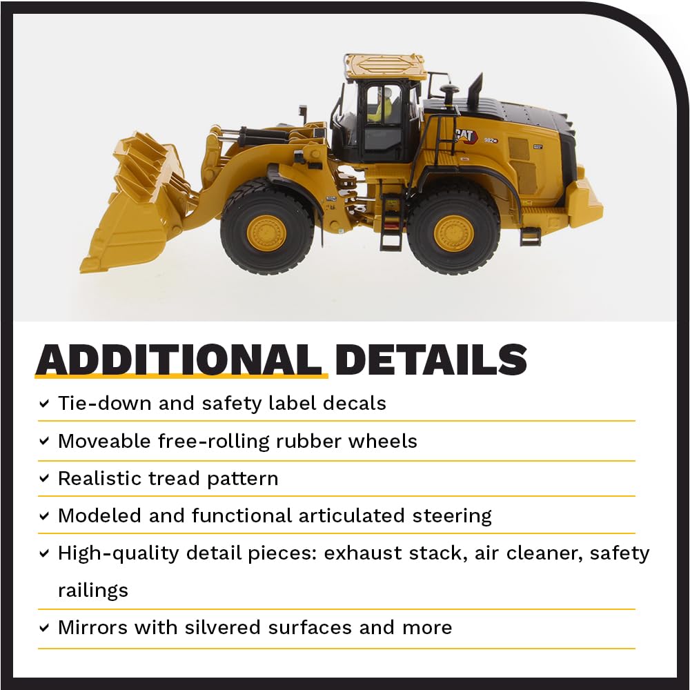 Diecast Masters 85685 - Chargeuse sur pneus Caterpillar, Next Gen Cat 982XE, échelle 1:50, env. 7,3 x 7,9 x 20,2 cm, à partir de 14 Ans