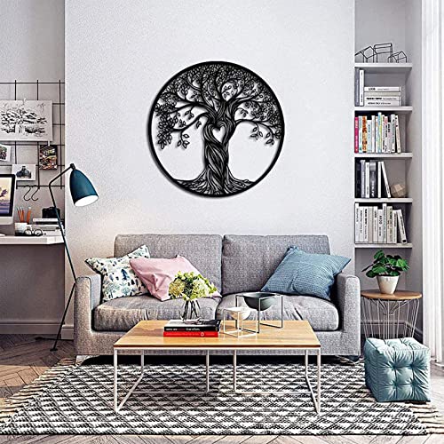 Arbre de vie métal noir 50 cm pour habiller un grand mur vide de salon
