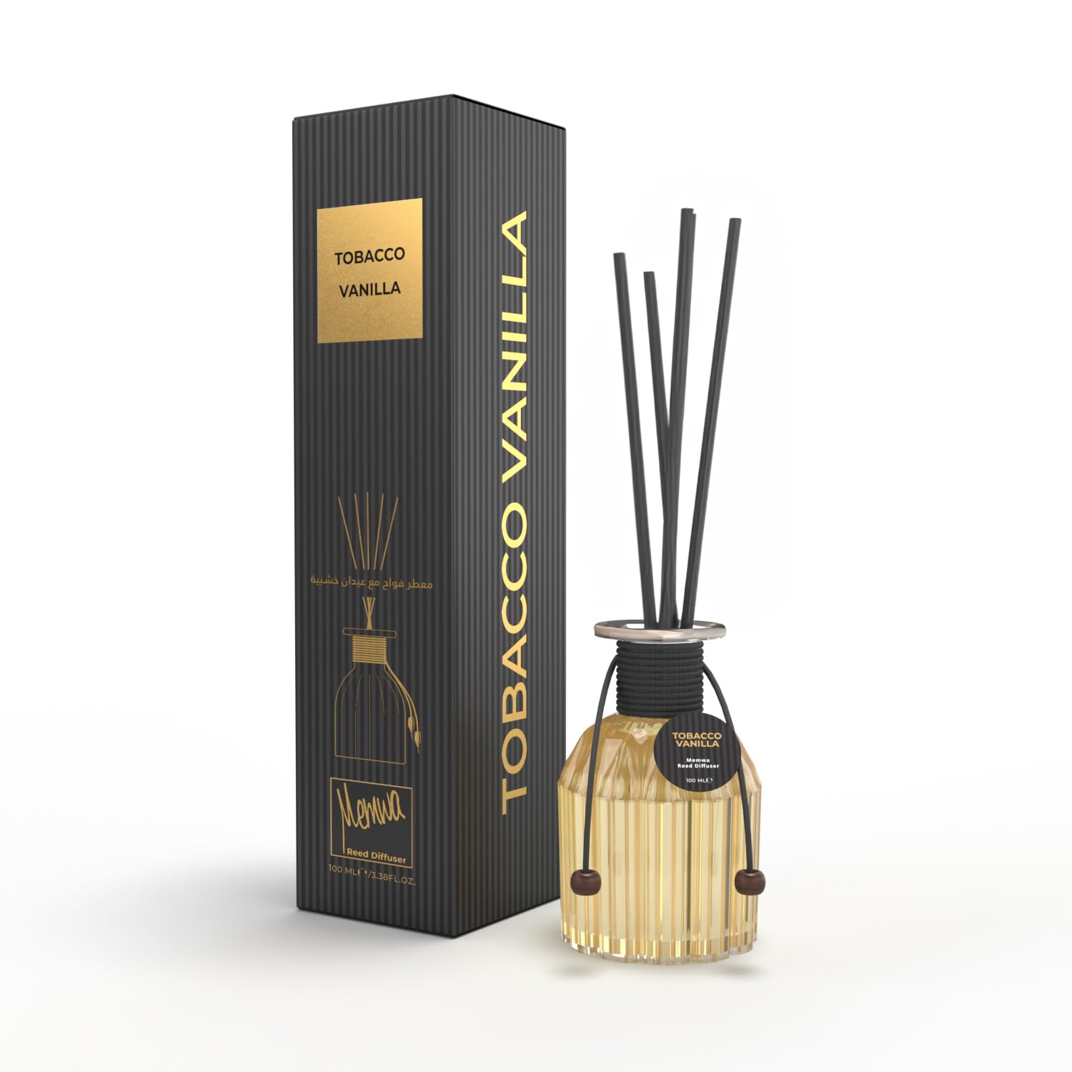 Memwa Reed Diffuser - TOBACCO VANILLA Reed Diffuser Home Fragrance - Perfect for Home & Office - 100ml