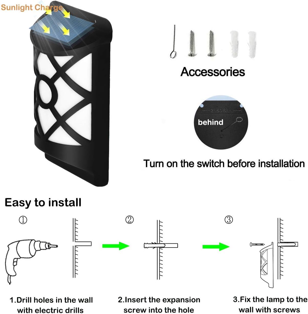 🔥 Crazy Deals Bebrant Solar Wall Lights Outdoor Flickering Dancing Flames Lights with Dark Sensor Auto On/Off Waterproof Landscape Lighting Wall Mounted Night Lights(4 Pack)