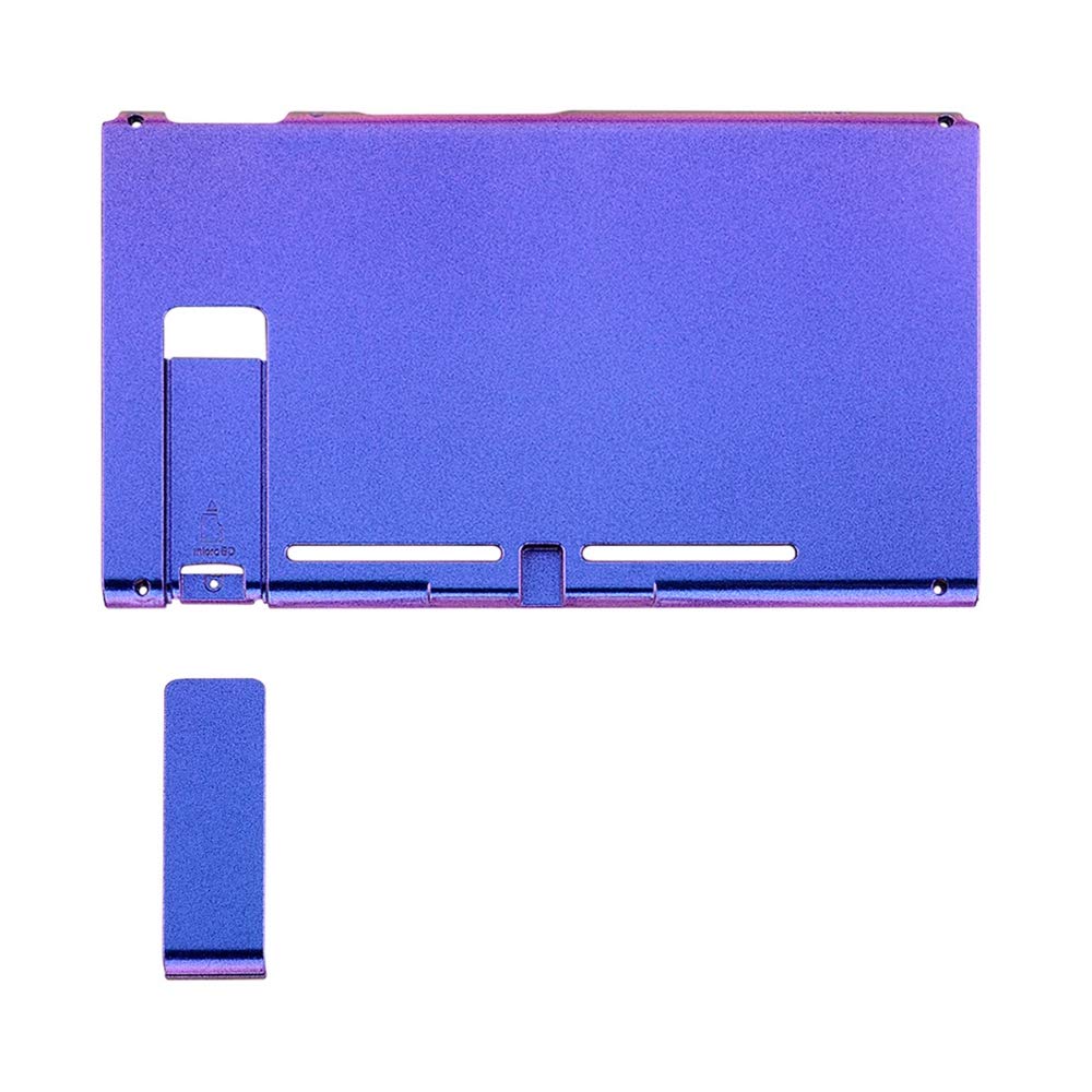 eXtremeRate Cover Posteriore Custodia Scocca DIY Case Ricambio per Nintendo Switch Console con Supporto Kickstand(Senza Console)-Camaleonte Viola Blu
