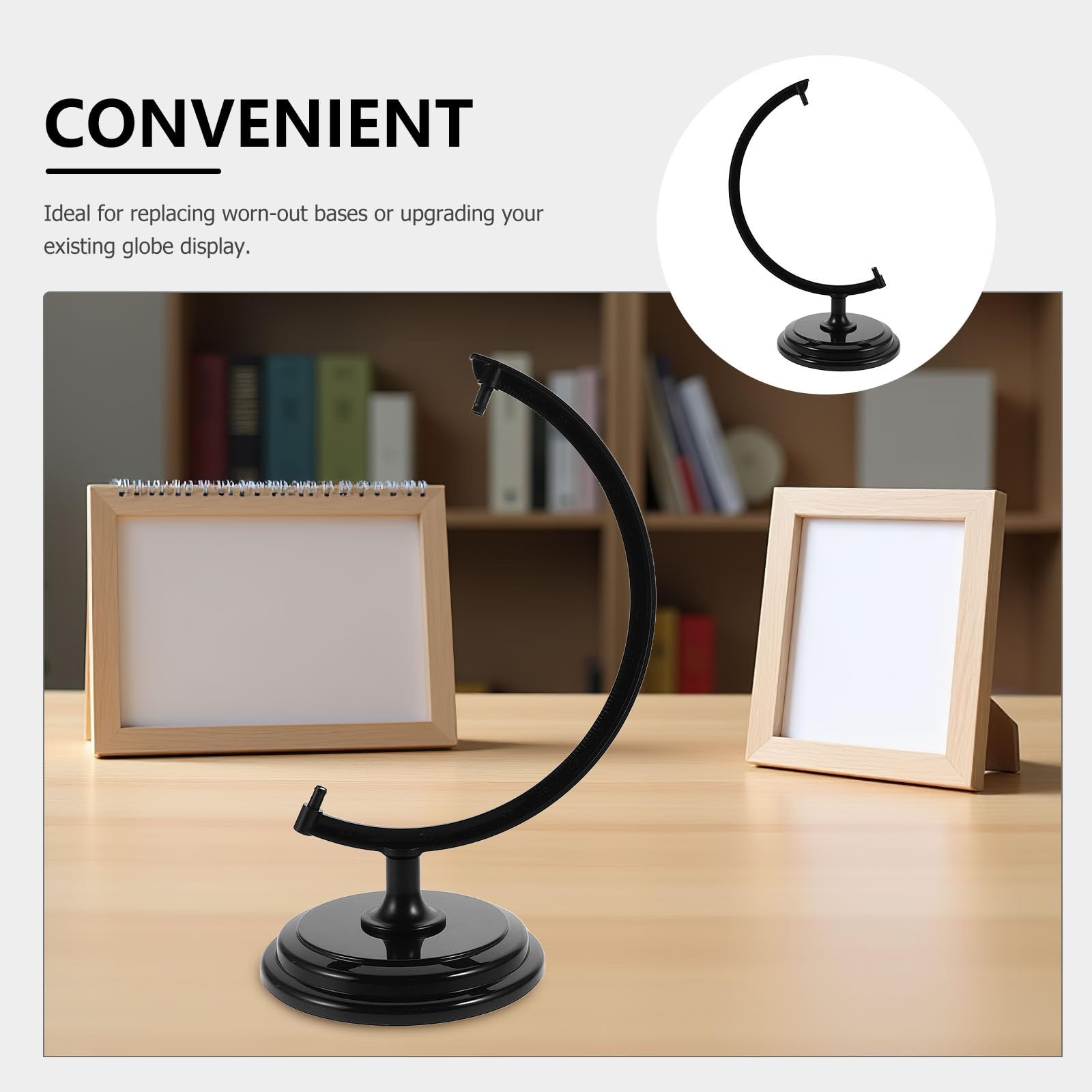 Housoutil Support de Globe Terrestre Rotatif de 30 CM Socle de Remplacement, Base Anti-Inclinaison pour Salle de Classe et Bureau à Domicile