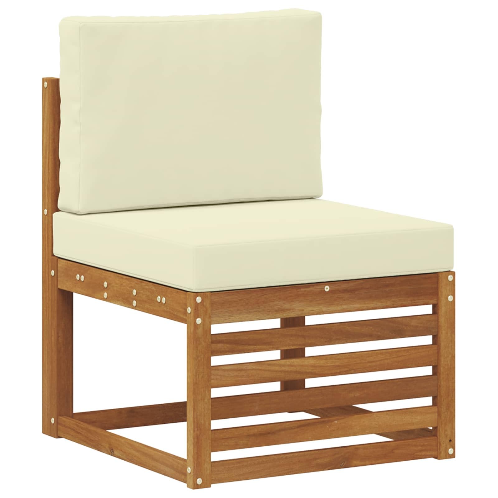 Möbelgarnitur 8-teilig aus massivem Akazienholz für Garten und Terrasse wetterfestes Essgruppen-Set mit Tisch, Sofas, Stühlen und Sitzkissen für stilvolle Outdoor-Einrichtung