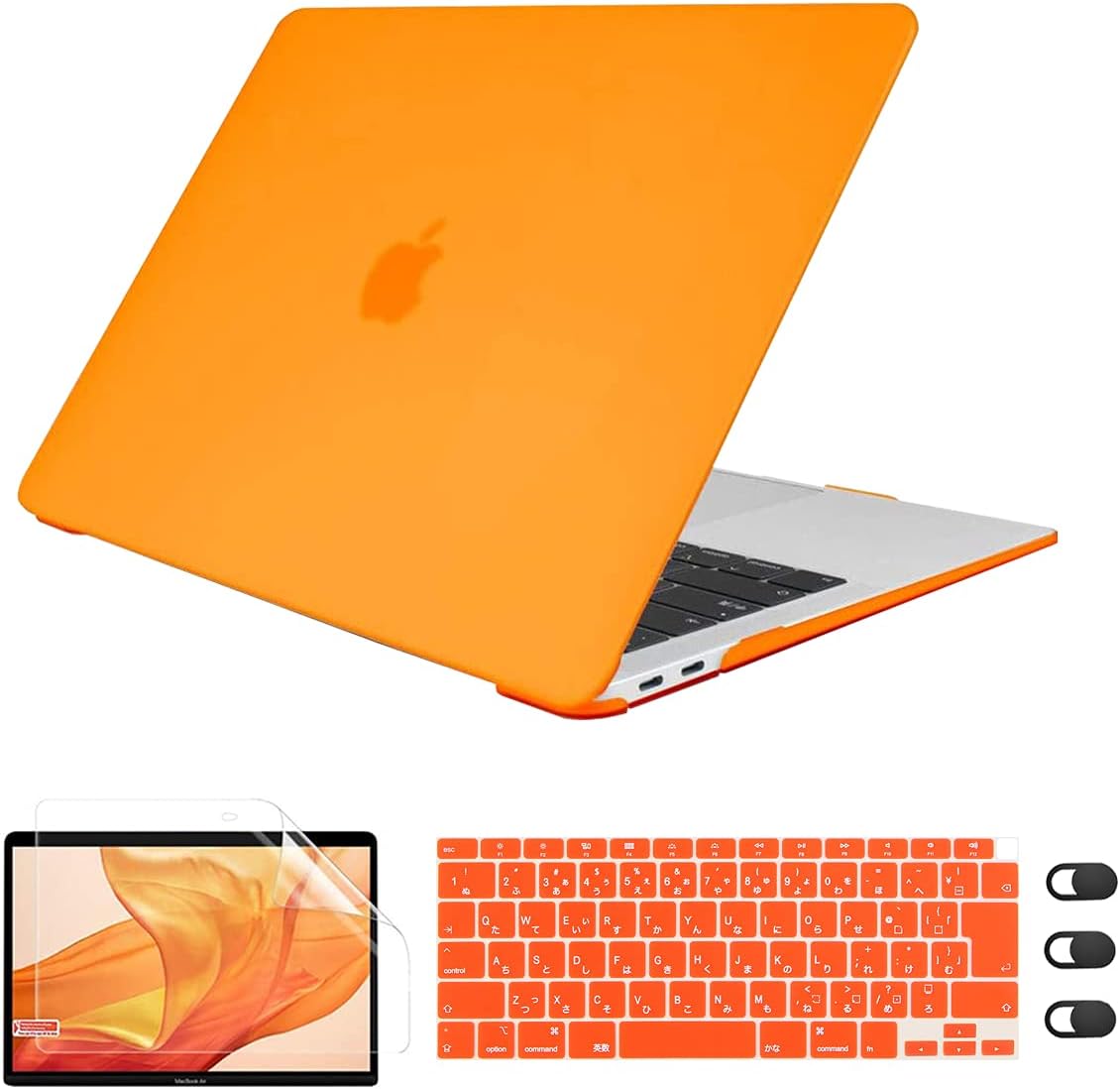Cissook Macbook Air 13 ケース オレンジ おしゃれ まっくぶっくエアー カバー 337 179 モデル 対応 Mac Book Air M1 カバー 日本語 Jis配列キーボード 保護フィルム ウェブカメラカバー 付き Coranytermotanque Com