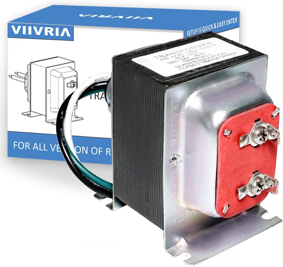 VIIVRIA Doorbell Transformer 24V 40VA for Ring Video Doorbell, Wired Door Chime Transformer Power Supply for Ring and Nest Hello Video Doorbell