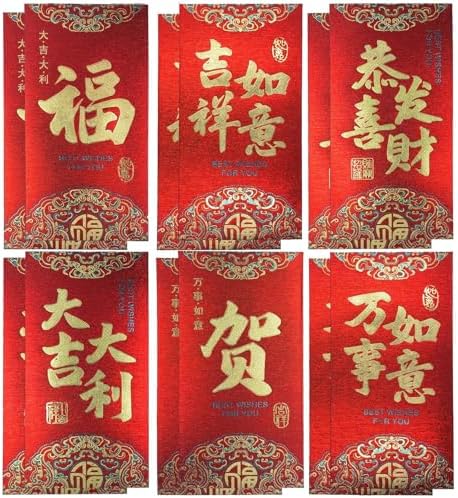 Megecaa 24-Pack Chinese New Year Red Envelopes - Gold Dragon Design For Lunar New Year Gifts - View #2