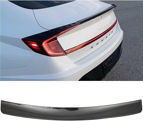 Miniatura 1 de SCITOO Alerón de fibra de carbono para ventana trasera para Hyundai Sonata 2020 2021 para Hyundai Sonata negro brillante alerón trasero