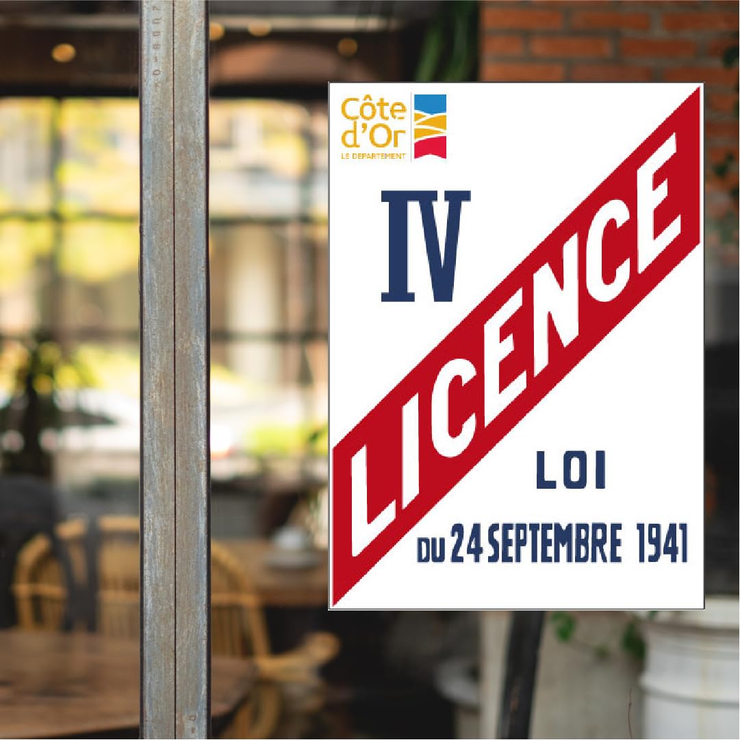 Panneau Licence IV Alcool - Obligatoire Pour Débits De Boissons Group 4
