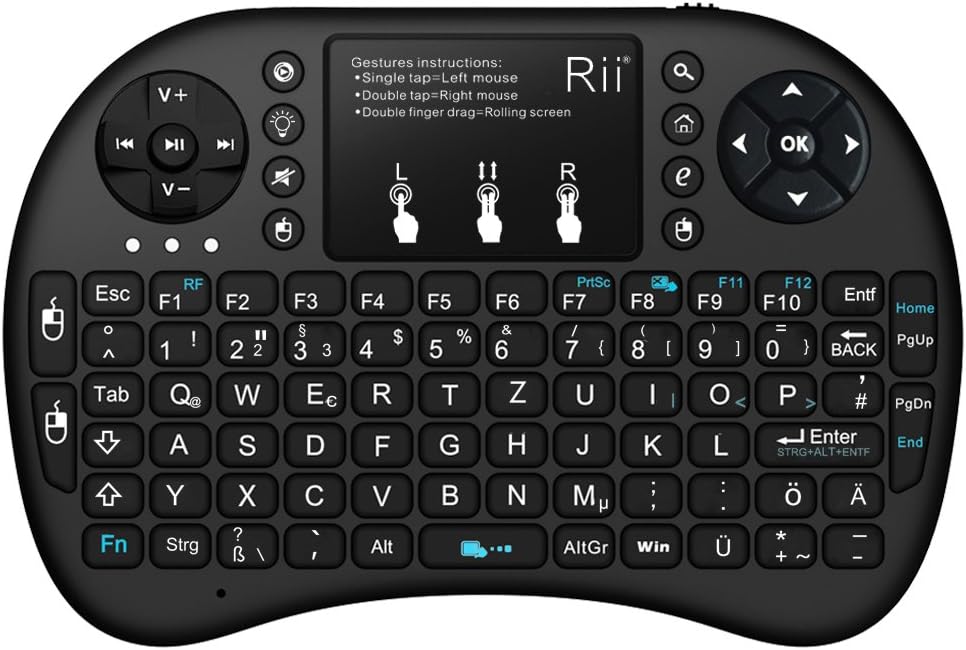 Docooler E30 2,4 GHz Wireless Keyboard mit Trackball Maus Scrollrad