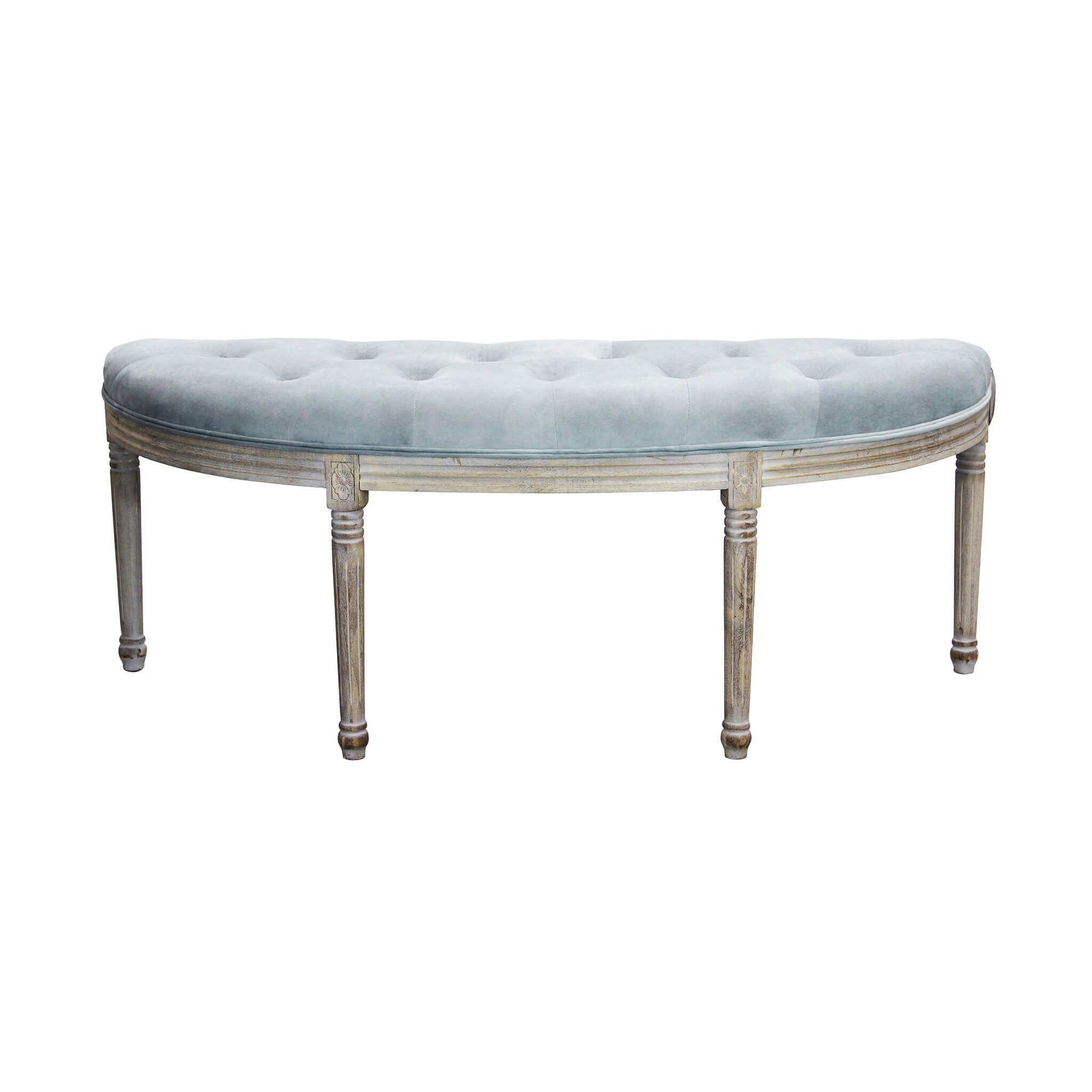 milani home Panca Vintage in Velluto di Design Moderno Vintage cm 125x45x48 h