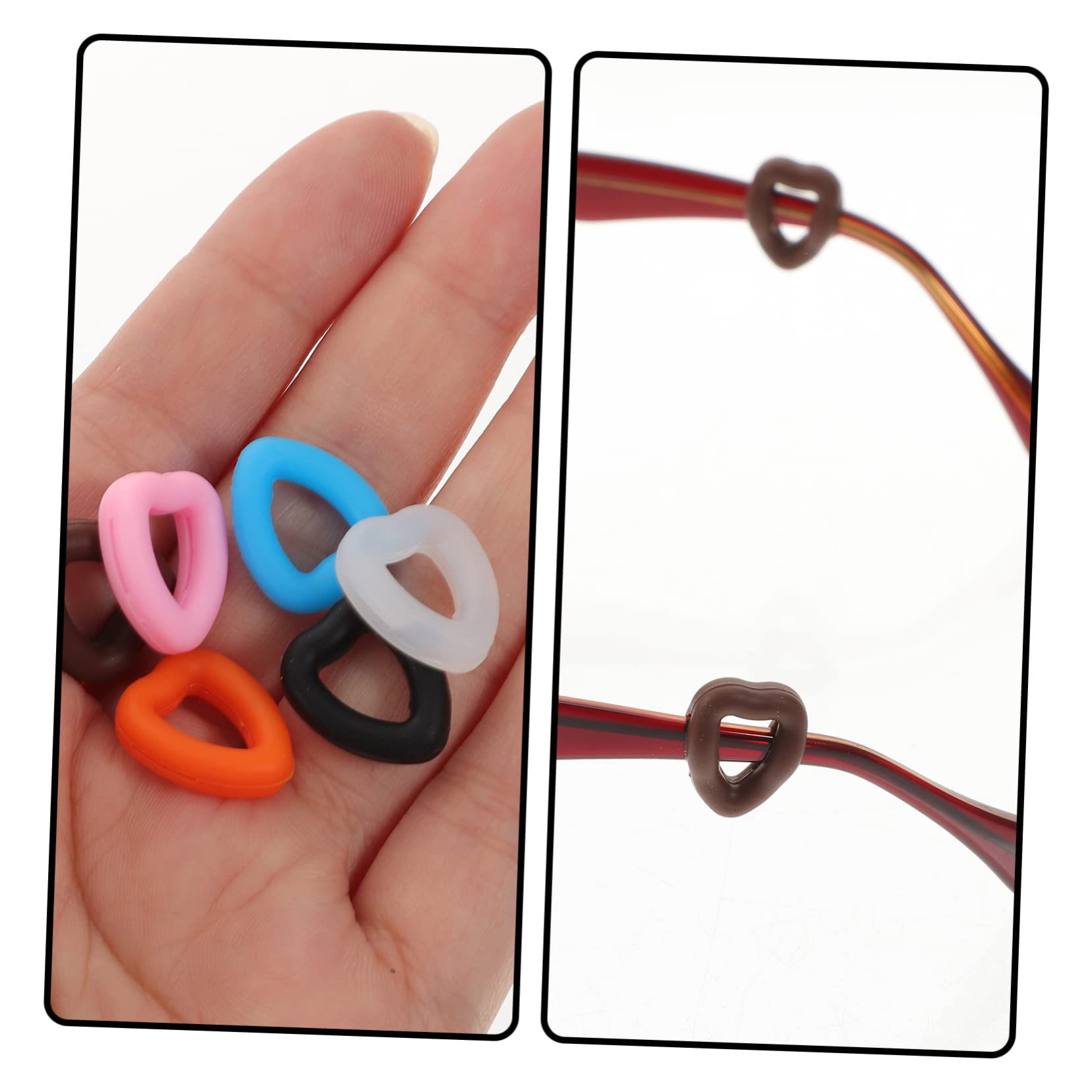 FOMIYES 30 Pairs Heart Shaped Silicone Ring Non-Slip Glasses Retainer Over Glasses Sunglasses Glasses Grips for Behind The Ear Eyeglass Temple Tip Non-Skid Glasses Retainers