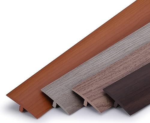 Miniatura 4 de Transition Strip Rigid PVC 4cm Floor Flat Divider Strips Floor Transition Strip Self Adhesive T-Shaped Molding Multi-Purpose Reducer Flooring