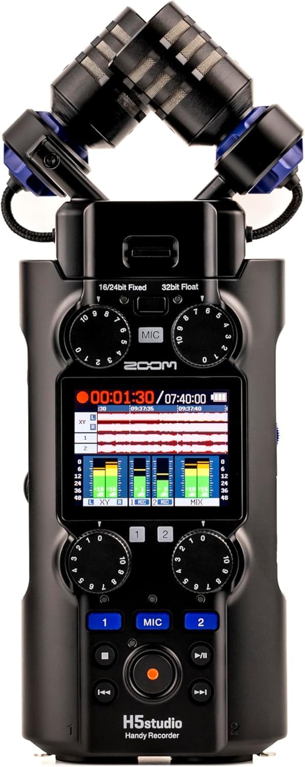 Zoom H5studio 6-Track 32-Bit Float Handy Recorder Bundle with APH-5s Accessory Pack with Hairy Windscreen, Padded Shell Case, AC Adapter, & USB C-Cable (H5s + APH5s Accessory Pack)