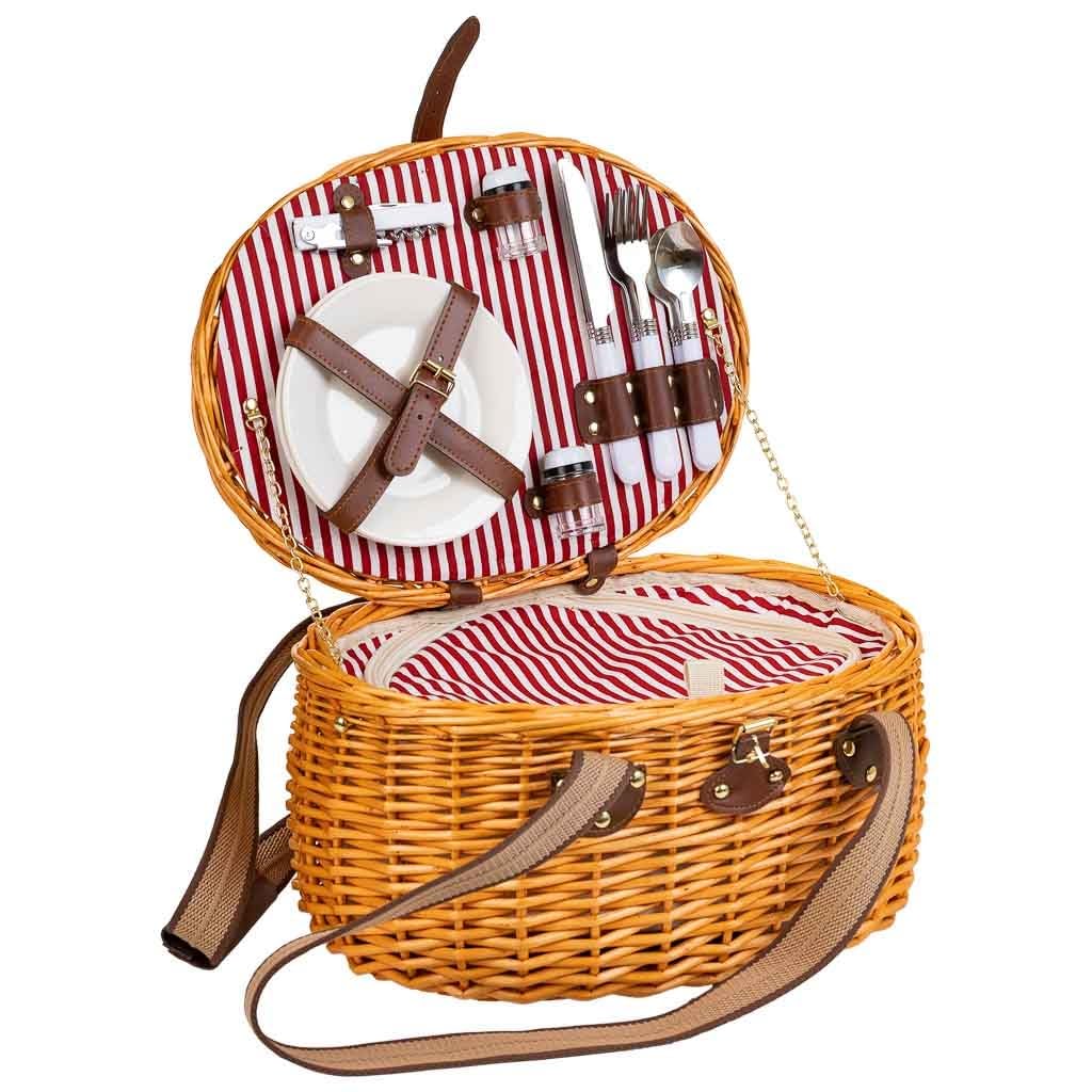 WANDERLUST DECO Cesta de Picnic 2 Servicios Marron