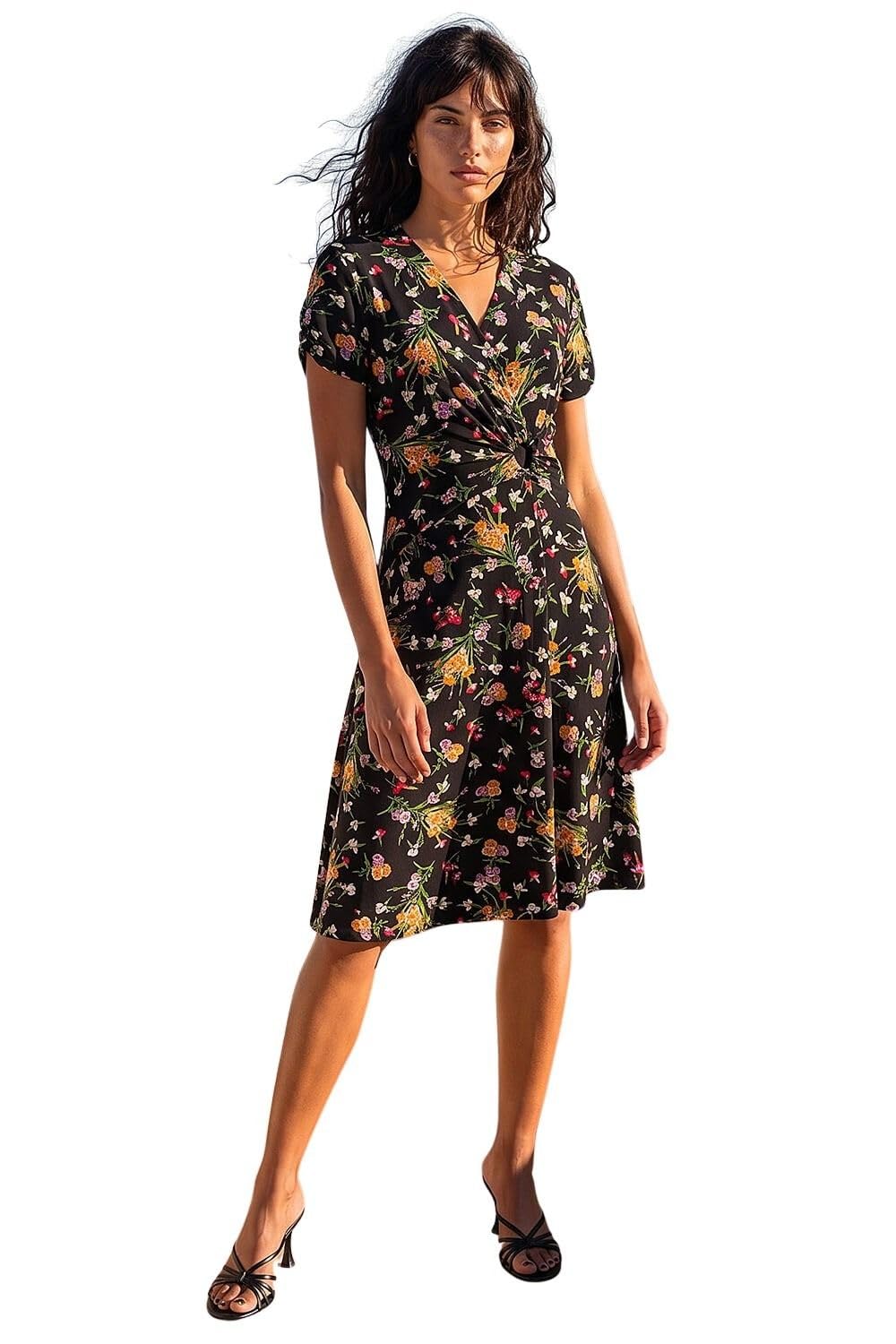 Roman - Midi Dress - Floral - Pink - Size 18