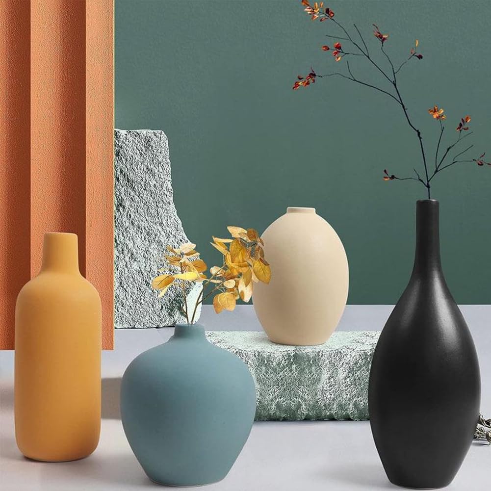 Ceramic Vase Set of 4, Modern Vase, Ceramic Vases for Home Decor Decorative vase for Pampas Grass&Dried Flowers,Table - Image 4