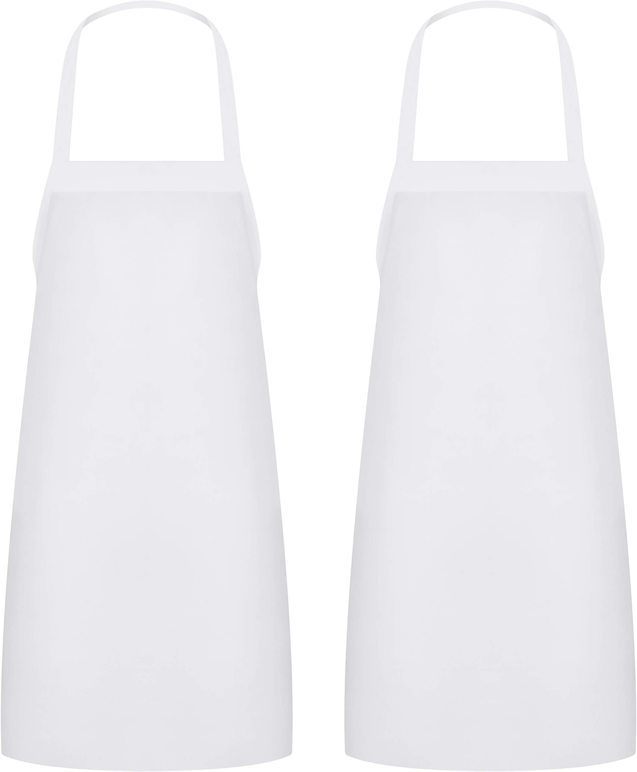 Utopia Kitchen Bib Aprons Bulk, 2 Pack Aprons, White