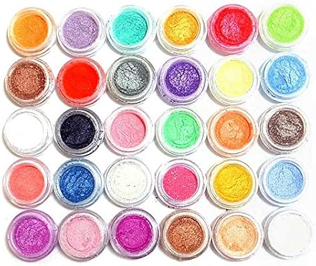 Amazon 新色 カラーパウダー顔料30色セット クリアジェルに混ぜてパールカラージェルに びゅうｍｅ グリッター ラメ 通販