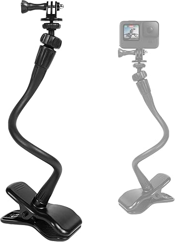 Soporte de abrazadera de mordazas flexibles para GoPro Webcam Soporte de mesa Clip de mesa con rosca de tornillo de 14 "Cabeza de bola de 360