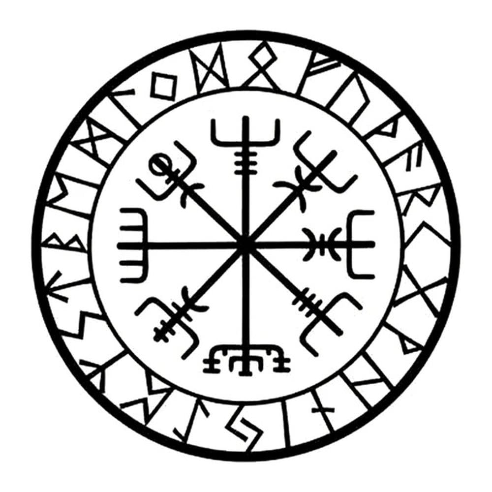Auto Accessory Originality Compass Rune Styling Car Sticker Automobiles Motorcycles Exterior(Black,18cm x 18cm)